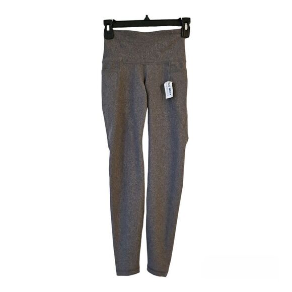 Old Navy High Rise Powersoft Leggings Side Pockets 7/8 Length Gray Size XS  NWT - Picture 1 of 9